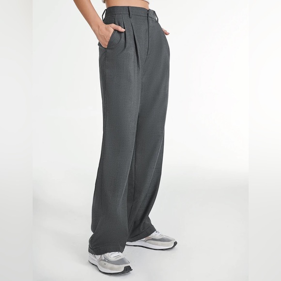 NWT 🪩 Commense Straight Leg Grey Trouser Pants - Picture 2 of 7